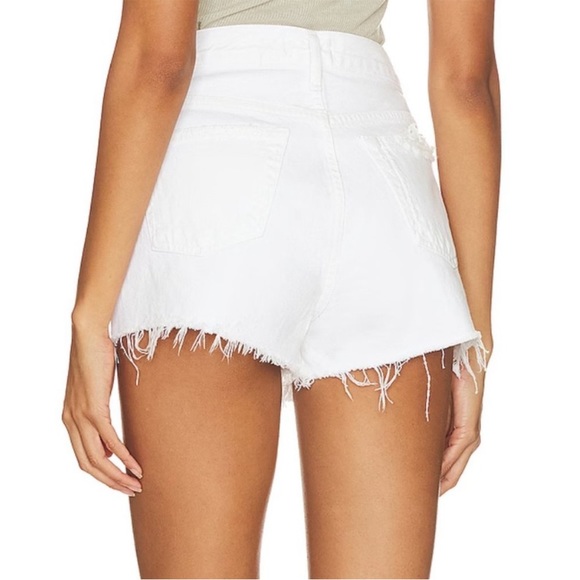 Agolde White Distressed Shorts. - Picture 3 of 10